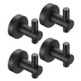 thumbnail image 1 of 4-Piece Wall-Mounted Bathroom Robe Hook with hidden mounting base in Black, 1 of 7