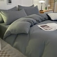 thumbnail image 1 of 4-Piece Washed Cotton Feel Bedding Set for Student Dorms | Soft Polyester Twin/Full Size | Includes Duvet Cover, Fitted Sheet & 2 Pillowcases, 1 of 6