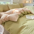 thumbnail image 1 of 4 Piece Washed Fabric Bedding Set, Ultra Soft Duvet Cover Set, 71x87in Duvet Cover 91x91in Flat Sheet 2 Pack 19x29in Pillowcases, Breathable Bed Linen Set for Bedroom Guest Room, 1 of 6