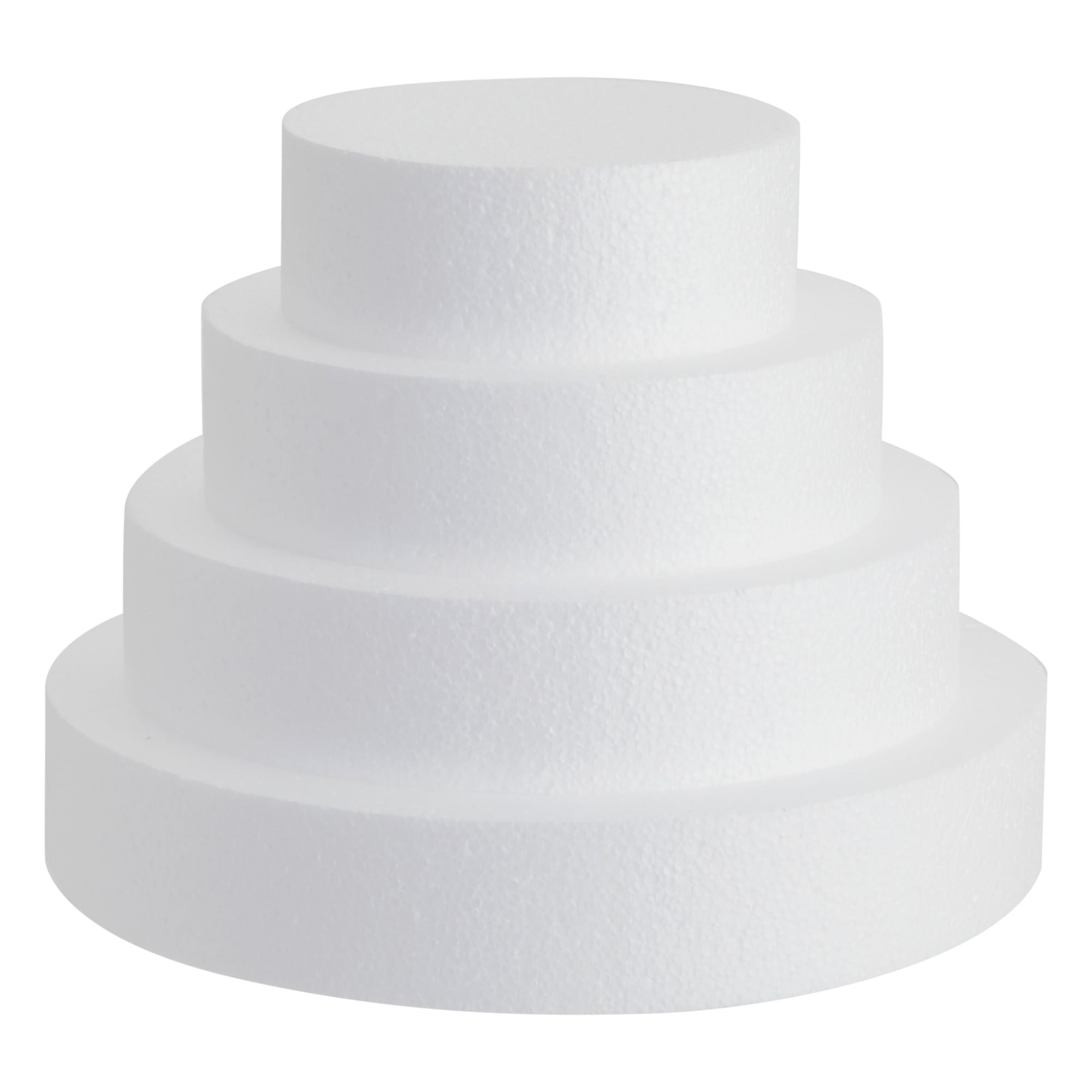 4 Piece White Round Cake Dummy Tier Set, Foam Fake Cake in 4 Sizes for  Decorating and Crafts, Baking Displays, Wedding Cake Design, Birthday  Cakes