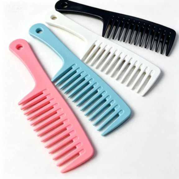4-Piece Wide Tooth Comb Set, Includes 4 Colors, Detangling Comb, Thickened Durable Anti-Breakage, Waterproof Shower Comb