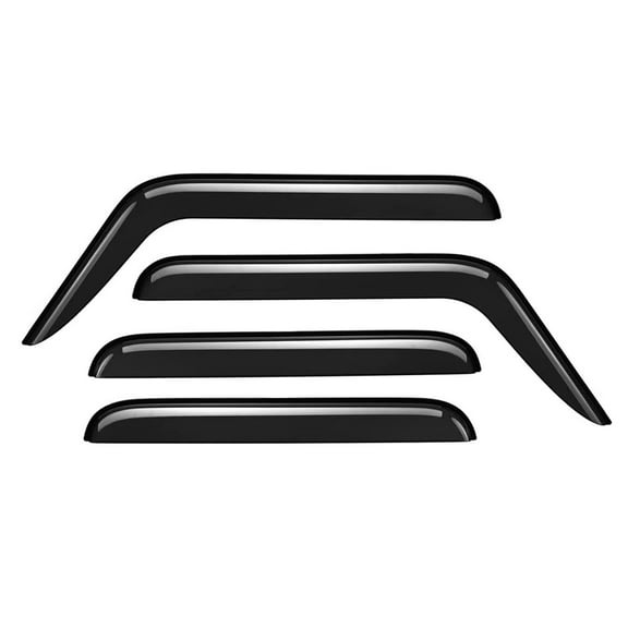 4-Piece Window Deflector Set, Out Channel Tape-On Design, Medium Smoke-4PCS Window Wind Deflector