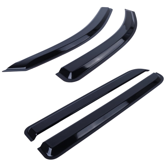 4-Piece Window Deflectors Smoked Tint Polycarbonate for Chevrolet Silverado Crew Cab 2014-2019