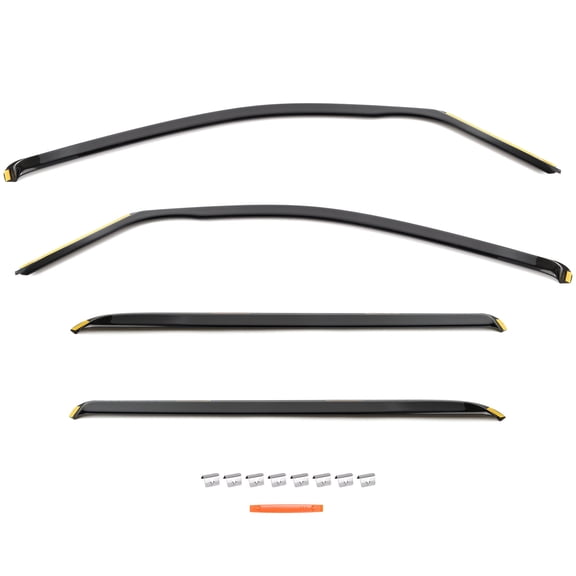 4-Piece Window Deflectors Tinted Polycarbonate for Chevy Silverado Crew Cab 2014-2019 Replace GW0087