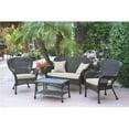 thumbnail image 1 of 4 Piece Windsor Espresso Wicker Conversation Set, Tan Cushion, 1 of 1