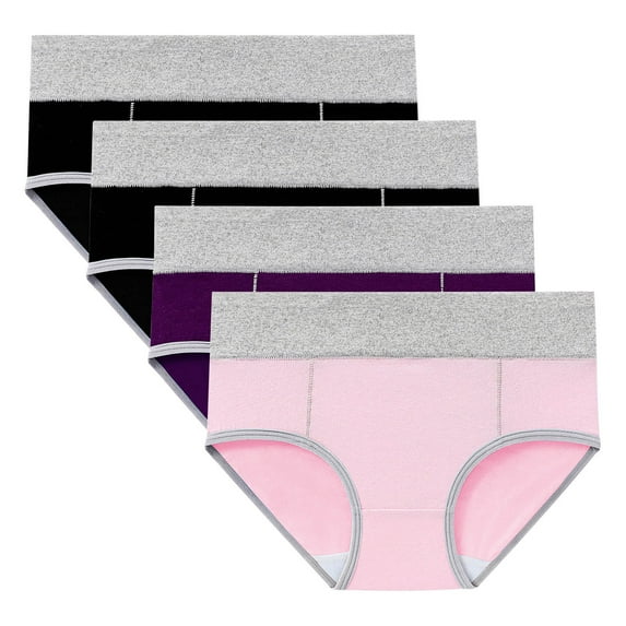4 Piece Womens Menstrual Period Panties Reusable Leak Proof Underwear Plus Size Postpartum Protective Briefs