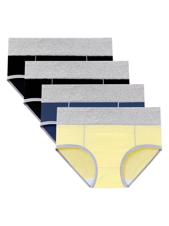 4 Piece Womens Menstrual Period Panties Reusable Leak Proof Underwear Plus Size Postpartum Protective Briefs