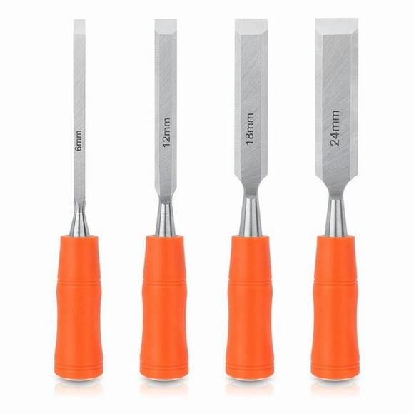 4 Piece Wood Chisel Sets Woodworking Tools Set, Wood Chisels for Woodworking with Stee y6673