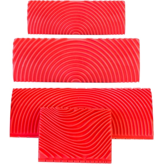4 Piece Wood Grain Tool Rubberized Wood Grain Painting Tool Natural Wood Grain Making Tool Wall Texture Pattern Embossing Painting Tool Looks Like Wood Suitable for DIY Wall Art Decoration