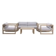 thumbnail image 1 of 4 Piece Wood and Rope Outdoor Sofa Set, Brown and Gray, 1 of 2