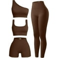 thumbnail image 1 of 4 Piece Workout Sets For Women Ribbed Leggings Clothes Yoga Sets Active Wear Matching Work Out Sets Gym Pilates Outfits, 1 of 10