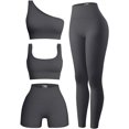 thumbnail image 1 of 4 Piece Workout Sets For Women Ribbed Leggings Clothes Yoga Sets Active Wear Matching Work Out Sets Gym Pilates Outfits, 1 of 10