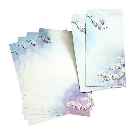 4-Piece Writing Paper Set with Envelopes – 7.3x10 Inch Smooth Printable Letter Sheets for Notes, Letters, and Invitations