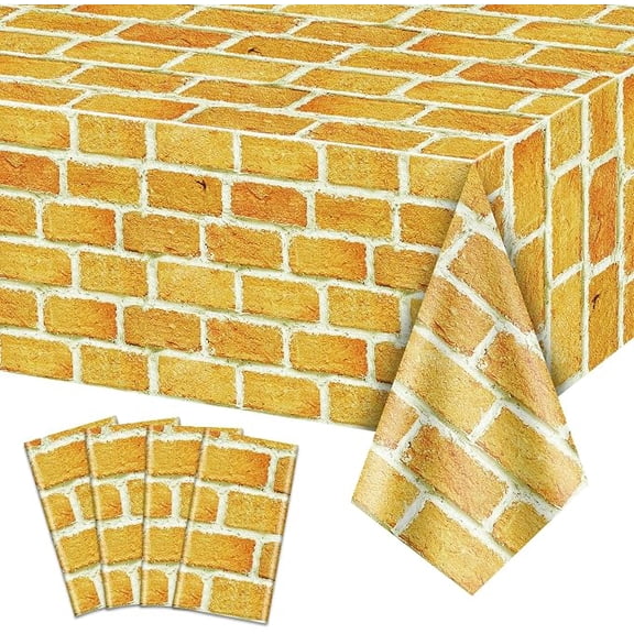 4 Piece Yellow Brick Tablecloths 51 x 86.6 Inches