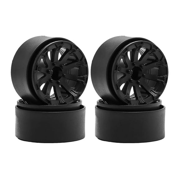 4 Pieces 1.9 Inch Beadlock Wheel Rims Durable Plastic Construction for 1:10 1:12 RC Crawler Toy Buggy
