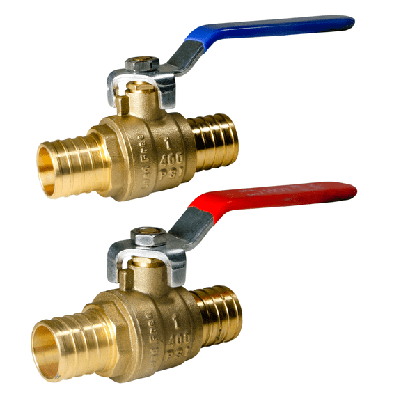 4 Pieces 1" Pex Ball Valve Hot & Cold, 24-2-5&6=4X