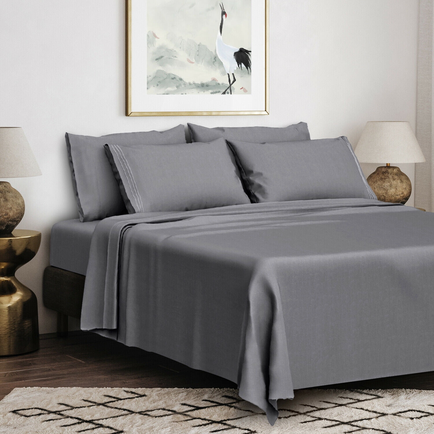 4 Pieces 100 Microfiber Twin Bed Sheet Set, 1800 Super Soft and Cozy