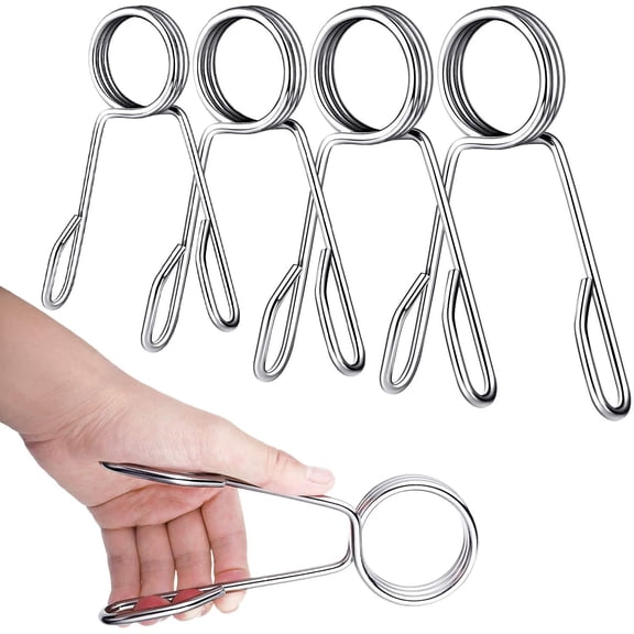 4 Pieces 2 Inch Dumbbell Spring Collars Barbell Clamps Locking Collars Clips for Weightlifting Exercise Fitness Training Supplies (Silver)