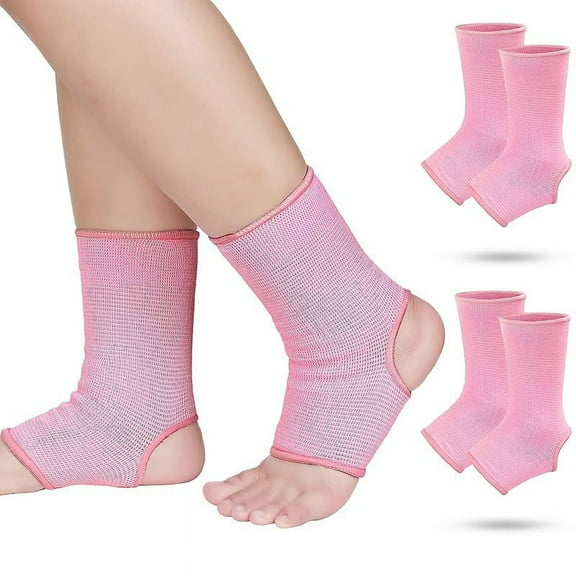 4 Pieces/ 2 Pair Kids Ankle Support Compression Kid Ankle Brace Elastic Kids Compression Socks Knitted Ankle Support Brace Ankle Sleeve for Jogging Running Fitness