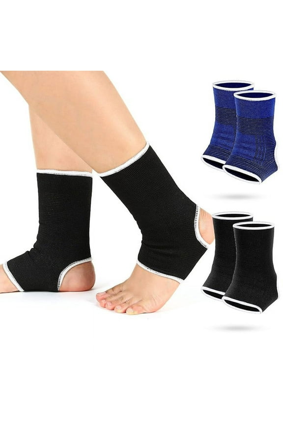 4 Pieces/ 2 Pair Kids Ankle Support Compression Kid Ankle Brace Elastic Kids Compression Socks Knitted Ankle Support Brace Ankle Sleeve for Jogging Running Fitness