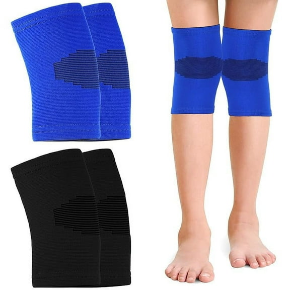 4 Pieces/2 Pairs Kids Knee Sleeve Kids Knee Brace Children Support Compression Child Sleeve Pads for Basketball, Volleyball, Sports, Gymnastics