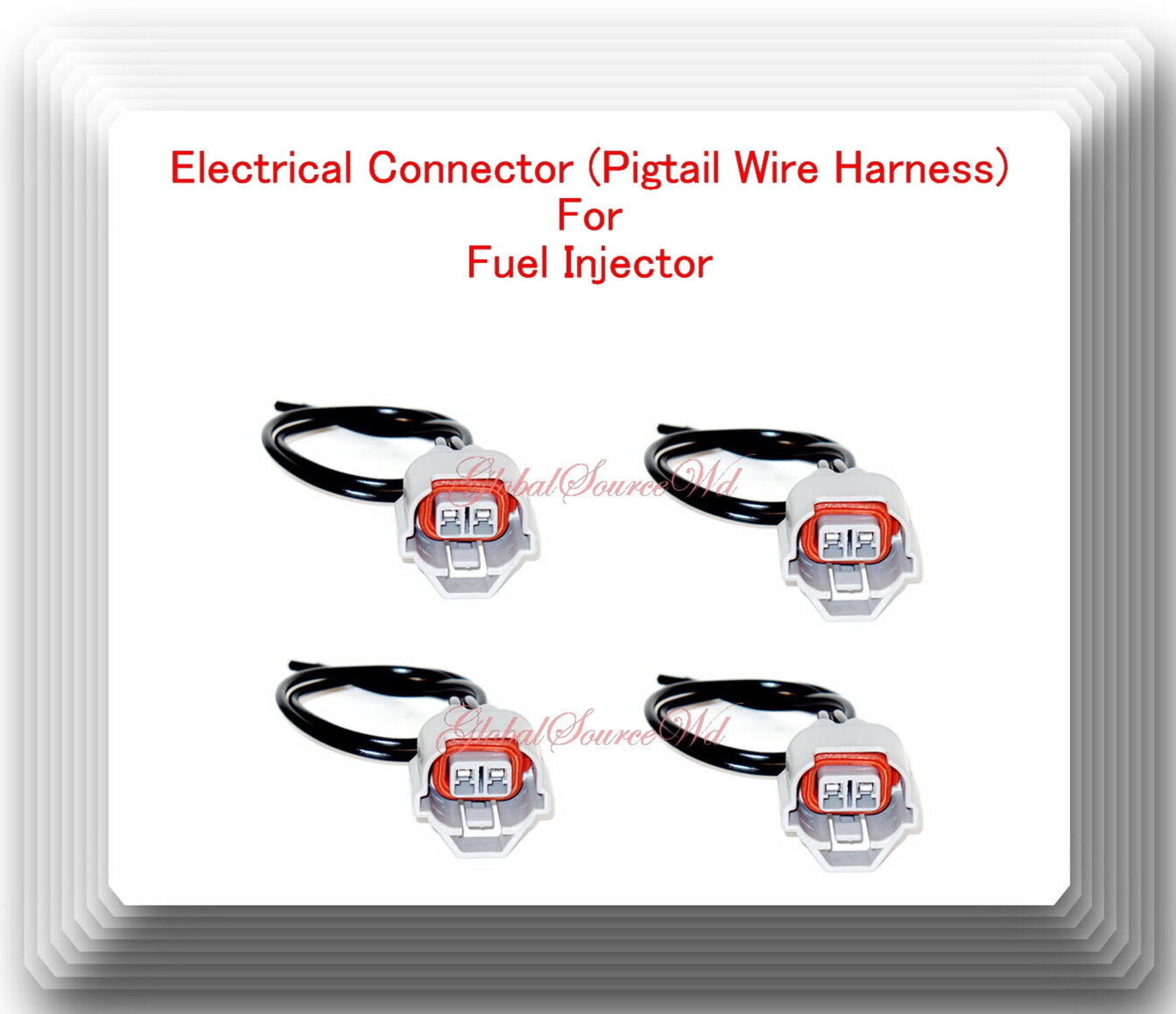 (4 Pieces) 2 Wires Electrical Connector of Fuel Injector FJ660 4 Cyl ...