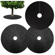 4 Pieces 20.5 Inch Non Woven Tree Mulch Ring,Bexikou Tree Protector Mat,Reusable Tree Weed Mat,Round Fabric Tree Root Barrier Weed Barrier Mats for Landscape Weed Control Plant Root Protection
