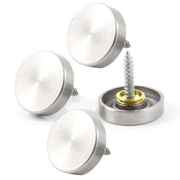 4 Pieces 25mm Stainless Steel Caps Decorative Mirror Nails