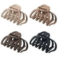 thumbnail image 1 of 4 Pieces 3.5'' Large Octopus Claw Clips for Thick Long Hair, Big Hair Clips for Women, Strong Hold Hair Claw Clips, Matte Non-slip Jaw Hair Clips (Black), 1 of 8