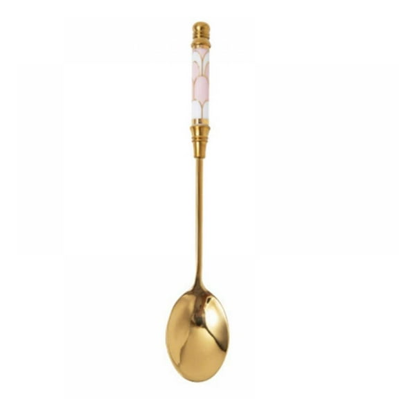 4 Pieces 5.7 Inch Coffee Spoons, Stirring Spoons, Long Handled Tea Spoons, Gold Spoons, Iced Tea Spoons, Long Stirring Spoons, Gold Espresso Spoons, Stainless Steel