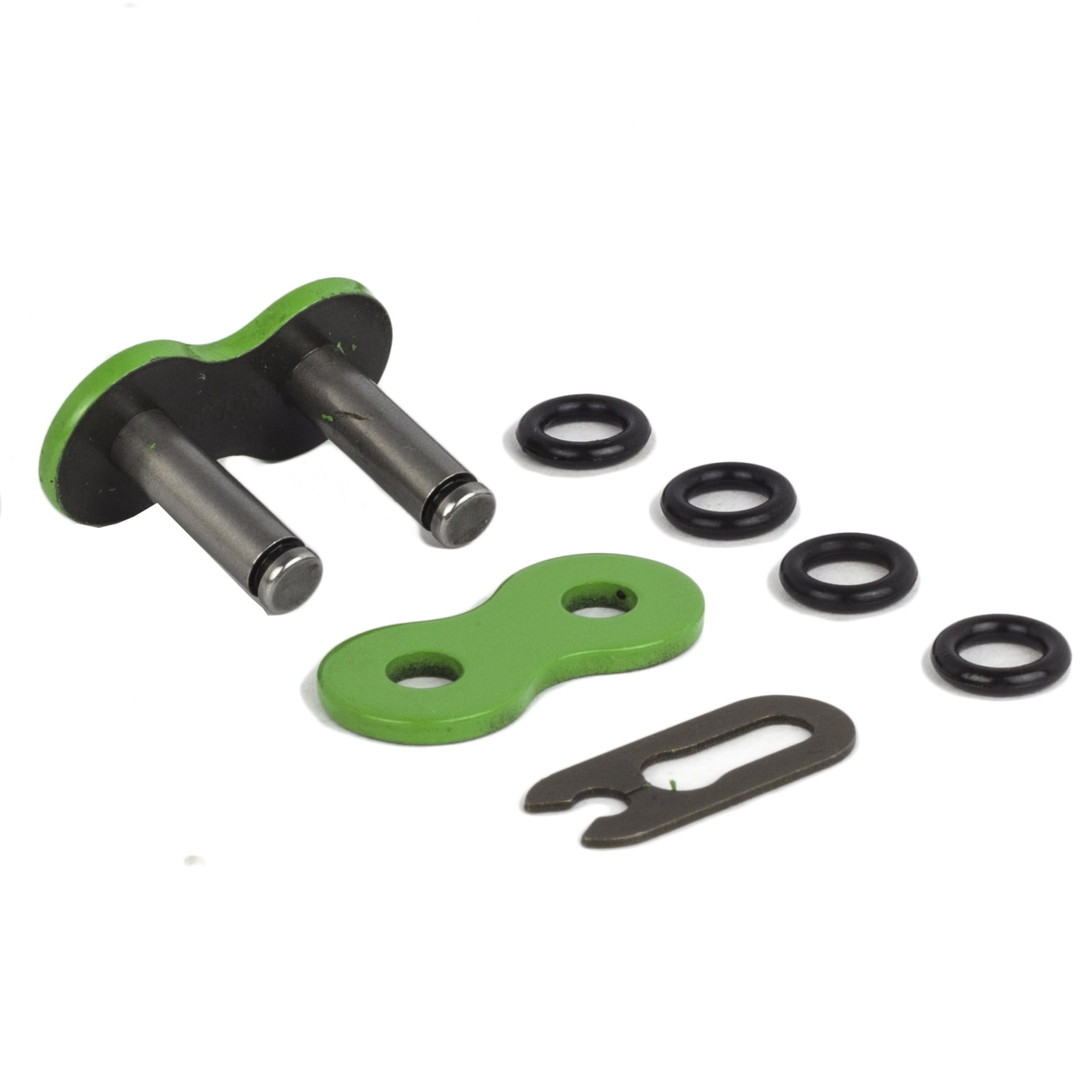 4 Pieces 530 Motorcycle Chain O-Ring Connecting Link, Green, Clip Type, Japan Technology, Wear Resistant