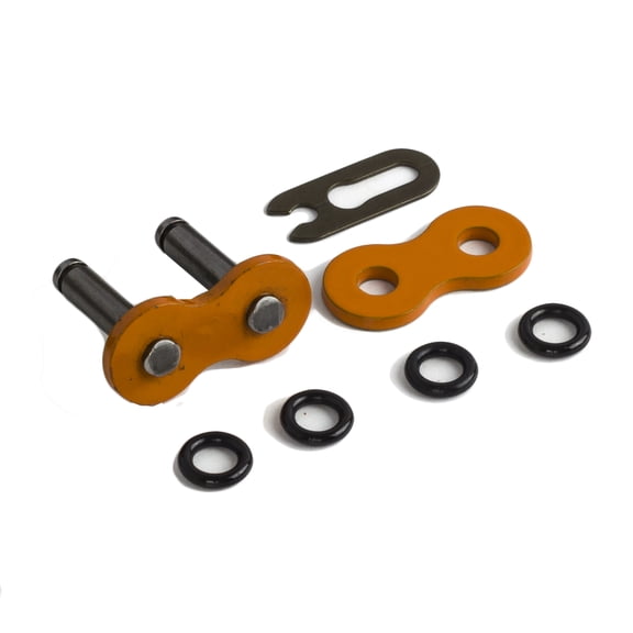 4 Pieces 530 Motorcycle Chain O-Ring Connecting Link, Orange, Clip Type, Japan Technology, Wear Resistant