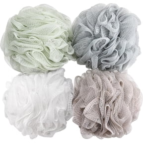 4 Pieces 60g Loofahs Shower Puff Bath Pouf Exfoliating Loofah Wash Scrunchies Bath Sponges for Shower