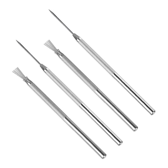 4 Pieces 7 Pin Needle Needle Set Clay Needle Tools Aluminum Needle Clay Sculpting Texturing Modeling Auxiliary Tools