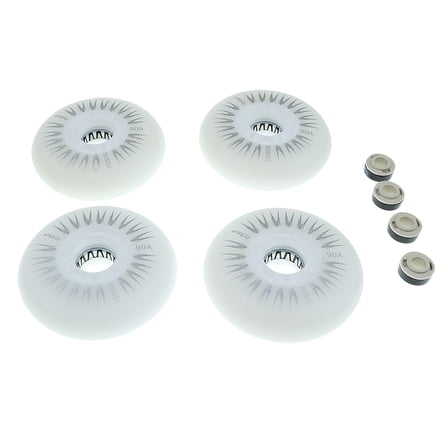 4 Pieces 80mm LED Lights Flashing Inline Skate Roller Skating Wheels White