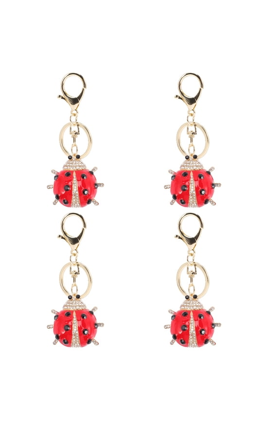 4 Pieces Accessory Ladybug Decor Keychain Dragon Creative Women's Baby Girl