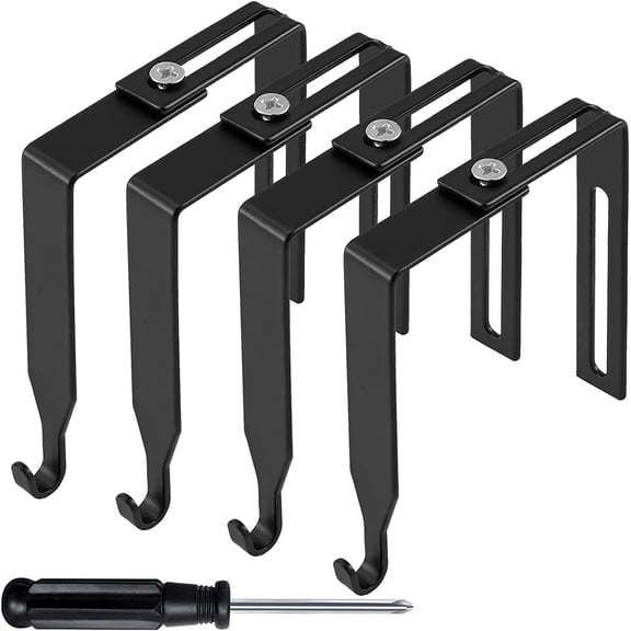 4 Pieces Adjustable Cubicle Hangers, Universal Partition Hanger Set, Panel Wall Metal Cubicle Door Hanger Hook for Picture Clothing, Adjusted to fit Panels with 1.34 to 3.5 Inch Thickness