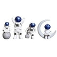thumbnail image 1 of 4 Pieces Astronaut Statue Resin Cabinet Bookcase Spaceman Figurine Decoration Home Decor Child Birthday Gift Collections Cake Topper - white, 1 of 6