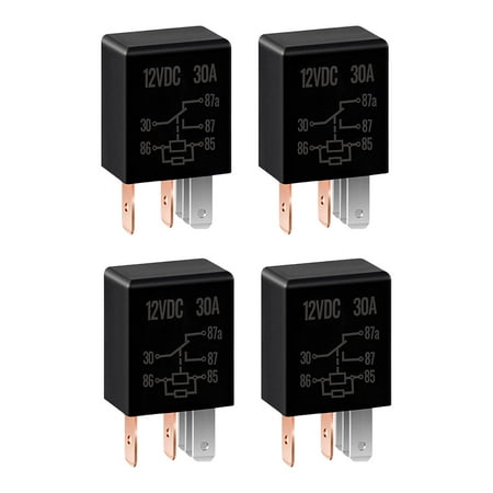 4 Pieces Automotive Relay 5 Pin 12V 30A Replaces Good Performance Universal