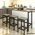 thumbnail image 1 of 4 Pieces Bar Table Set with Footrest, Modern Pub Table and Chairs Dining Set, Kitchen Counter Height Dining Table Set with 3 Bar Stools, Easy Assemble, 1 of 7