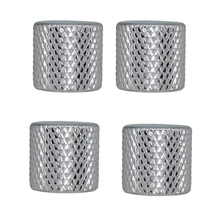 4 Pieces Bass Control Knob Replacement,Volume Control Knobs for Electric Guitar Accessories , Argent