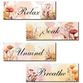 thumbnail image 1 of 4 Pieces Bathroom Pictures Wall Decor Relax Soak Unwind Breathe Wall Art Wooden Bathroom Hanging Signs Rustic Vintage Farmhouse Bathroom Wall Decor For Home Laundry Room（Warm Color）, 1 of 6