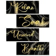 thumbnail image 1 of 4 Pieces Bathroom Wall Decor Relax Soak Unwind Breathe Wall Art Wooden Bathroom Hanging Signs Rustic Vintage Farmhouse Gold Bathroom Wall Decor for Home Laundry Spa Room, 1 of 5