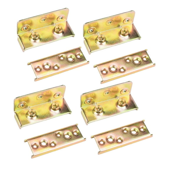 4 Pieces Bed Frame Hardware Mounting Hardware Connecting Fittings Thickened and Reinforced for Furniture Assembly