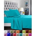 thumbnail image 1 of 4 Pieces Bed Sheet set Flat,Fitted,Pillowcase - Full Turquoise, 1 of 5