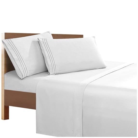 4 Pieces Bed in a Bag Sheet Set , Twin White