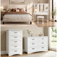 thumbnail image 1 of 4 Pieces Bedroom Furniture Set, Includes Queen Size Bed Frame,Vanity Desk,6-Drawers Dressers and 5-Drawer Dressers with Black Handle for Bedroom, 1 of 20