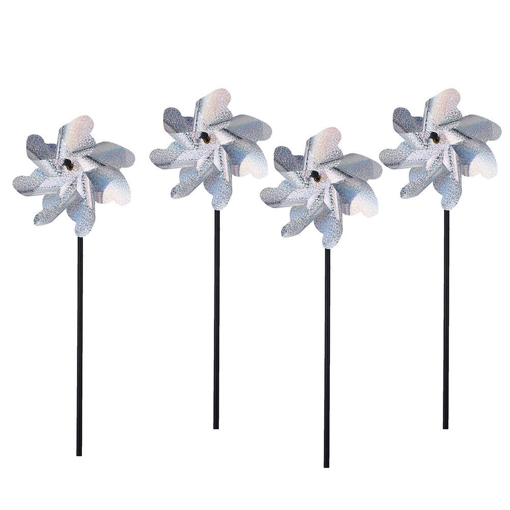 4 Pieces Bird Repellent Windmills Reflective Pin Wheels Sparkly Garden ...