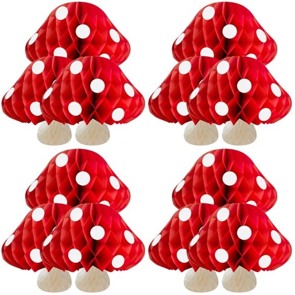 4 Pieces Birthday Party Supplies Forest Figurine Happy Child Red