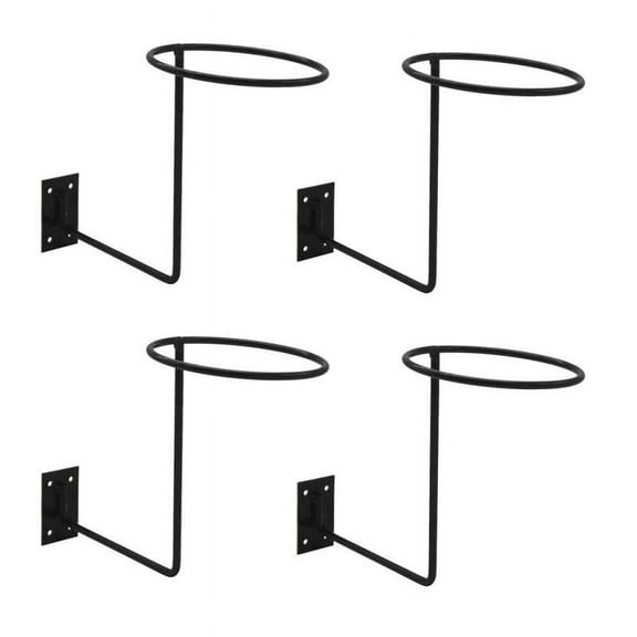 4 Pieces Black Metal Cap Hat Rack Cowboy Hat Stand Holder Entryway Display Rack (Wall Mount) - 20cm